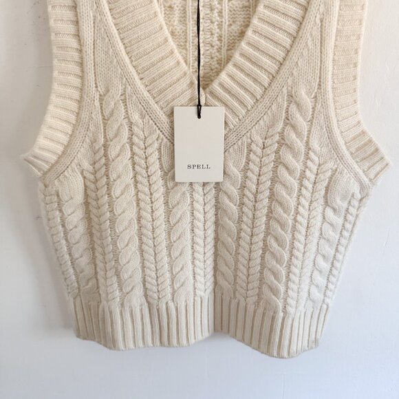 NWT Spell Ivory Rolling Hills Knit Vest S - Picture 4 of 8